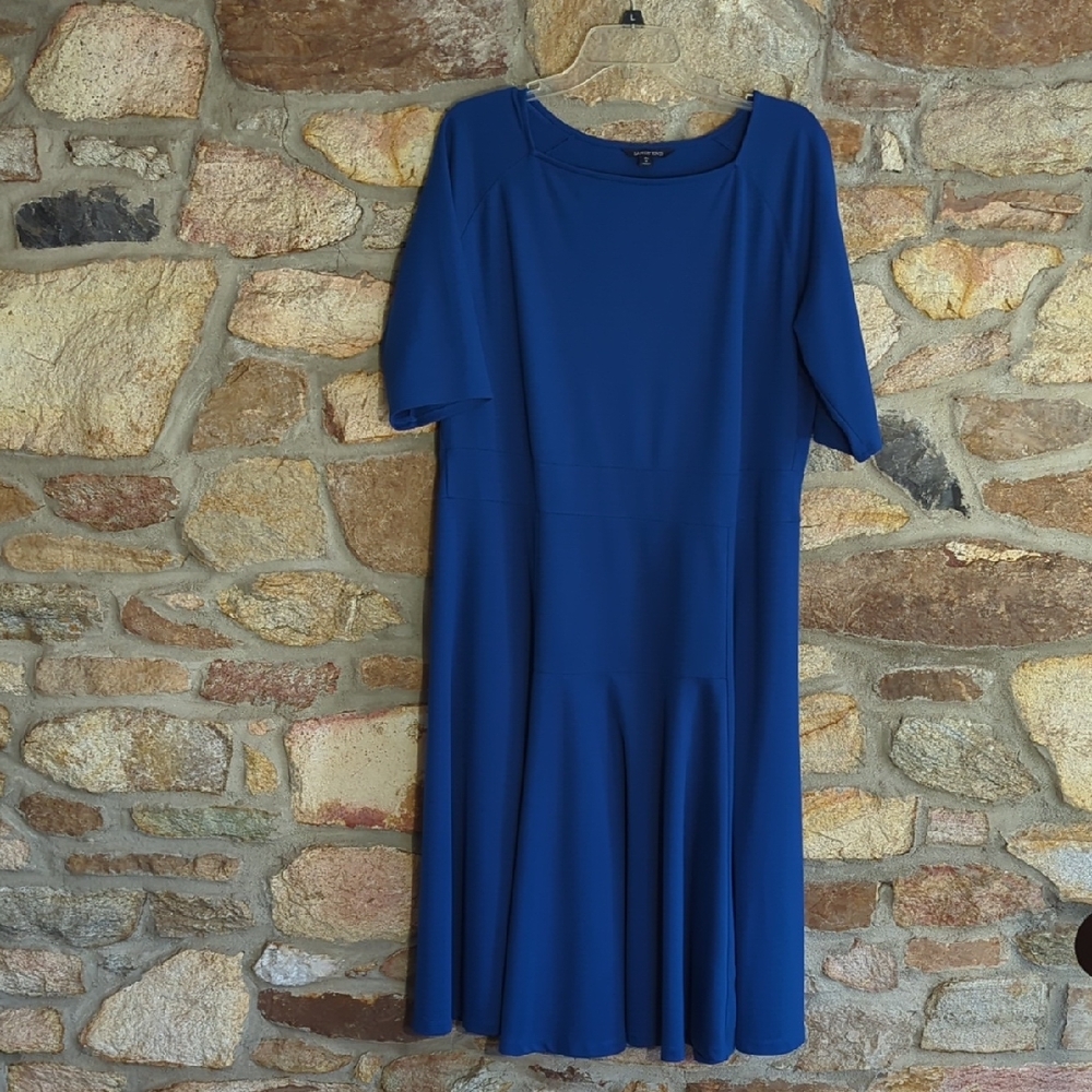 Lands End Royal Blue Fit And Flare Dress